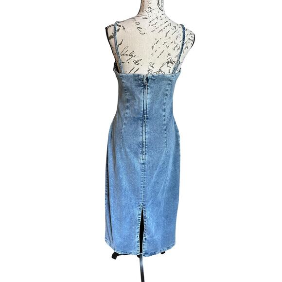 Rag & Bone Denim Midi Dress Size 10 - Picture 5 of 12